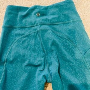 lululemon athletica Teal Patterned Leggings with pockets